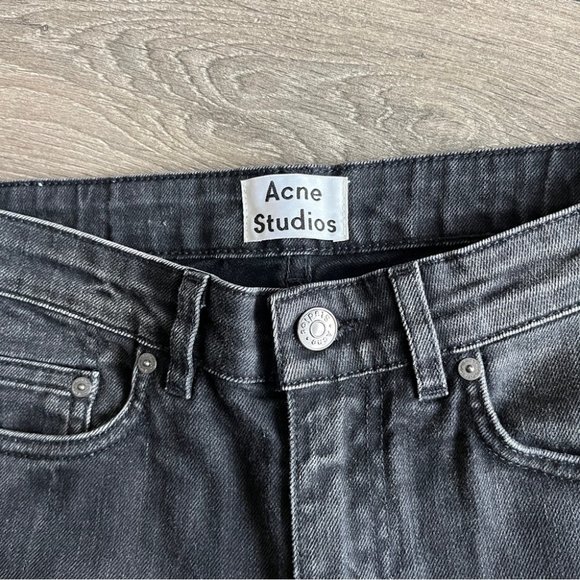 Acne Studios Row Black Crease Cropped Jeans - Picture 6 of 10